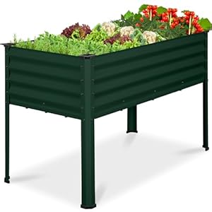 Best Choice Products 48x24x30in Galvanized Raised Garden Bed, Metal Elevated Planter Box, Vegetable Garden for Backyard, Patio, Balcony – Dark Green