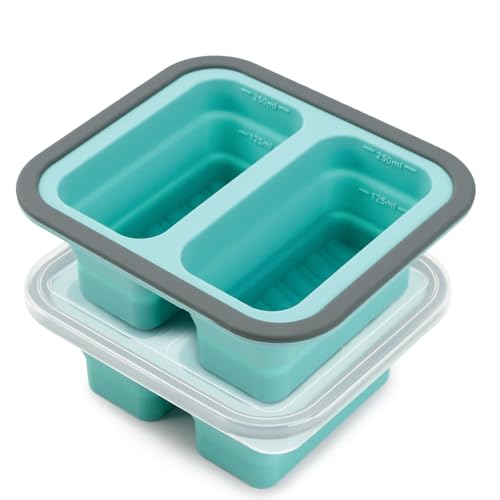 Silicone Freezer Molds Lids, 2-Cup Soup Container for