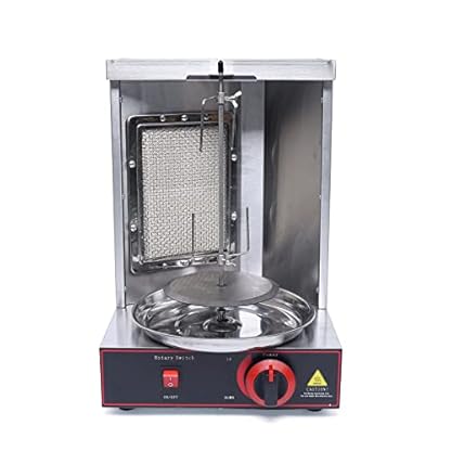 Gas LPG Shawarma Maschine Edelstahl Grillmaschine Dönermaschine Döner Kebab Gyros Kebab Drehspieß Rotissiere BBQ Tischgrill Hähnchen Vertikaler Broiler