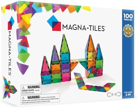 Magna Tiles Magnetic Building Toys, Clear Colors Set, (Multicolour, 100 Pieces)