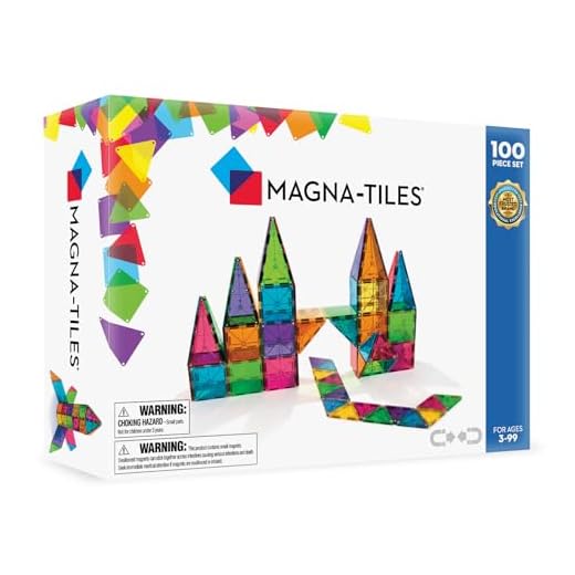 MAGNA-TILES Classic 100-Piece Magnetic Construction Set, The Original Magnetic Building Brand