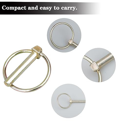 DesertBoy 15 Stück Klappsplinte Lynch Pin mit Ring M4.5 | M6 | M8 Stahl Verzinkt Klappsplint Standard für Boot, Fahrrad, Anhänger, Traktor