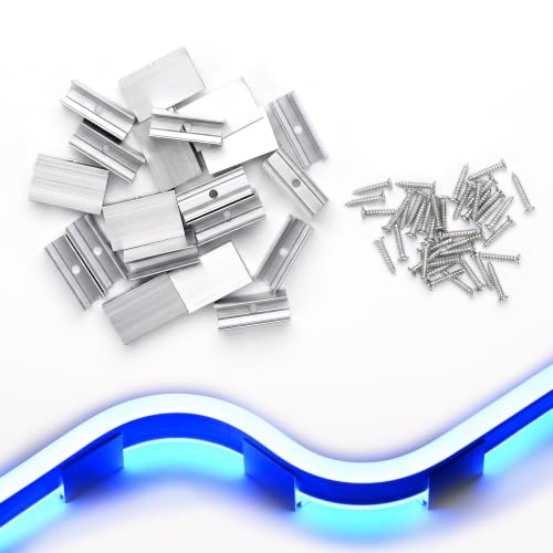 Image of Yescom 20Pack 1 inch Commercial RGB Rope Light Aluminium Mounting Clip