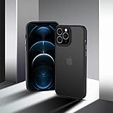 Marspeeder Shockproof Compatible for iPhone 13 Pro Max Case [5X Military Drop Protection] [Metal Button] Translucent Matte Back & Soft Non-Slip TPU Bumper, Slim Fit iPhone 13 Pro Max Case 6.7'', Black