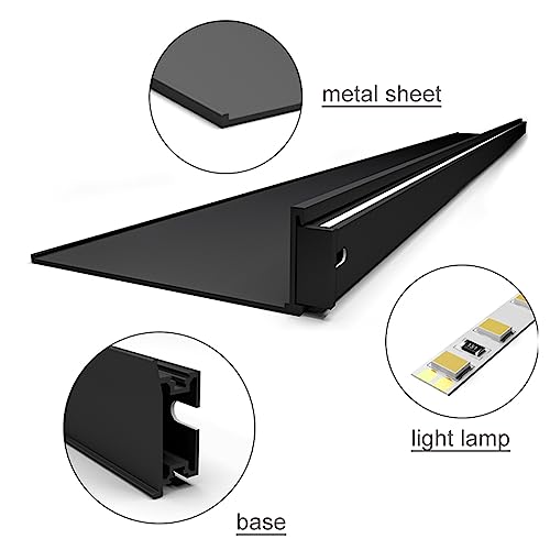 Solution de rangement noire avec bibliothèque LED créative pour décoration murale salon - 3