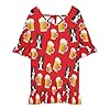 Women Loose Fit Beach Dress Ruffle, Casual Swimsuit Coverup Lightweight Pajama Dress Loungewear for Birthday, Mother's, Valentine's, Happy New Year Boston Terriers Beer Red #4