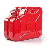  Kraftstoffkanister 10 L, rot – 34,5 x 16,5 x 27,5 cm – Metallkanister für Diesel & Benzin – stabiler Benzinkanister aus Stahl – TÜV/GS & UN zertifiziert – Made in EU