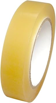 Tape Brothers Clear Vinyl Marking Tape 1" x 36 Yards, Matte Surface on Soft PVC, Natural Rubber Adhesive, 6 mil Thick, Write-On, Meets OSHA Requirements. Ideal for Coding, Outdoor