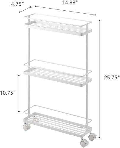 Miniatura 5 de Yamazaki – Carrito de almacenamiento con ruedas para la cocina, estante organizador portátil Blanco,Negro -,https://www.amazon.com/dp/undefined