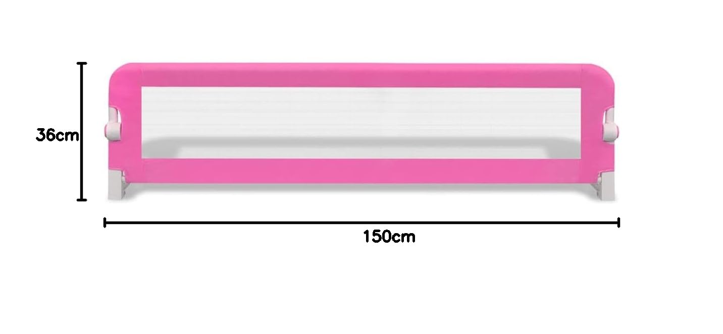 vidaXL Barierka ochronna do łóżka, 150 x 42 cm, różowa