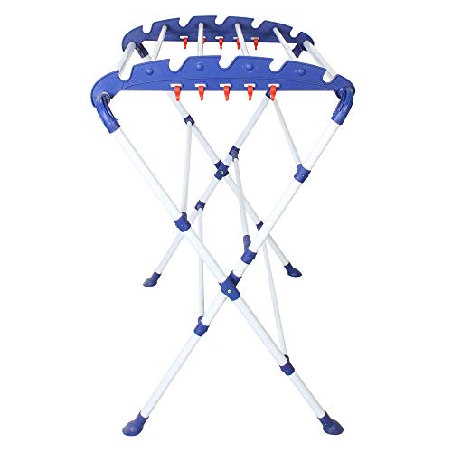 Image of ORRIL ZOSHOMI Winsome Cloth Dryer Stand Portable Foldable -White and Blue