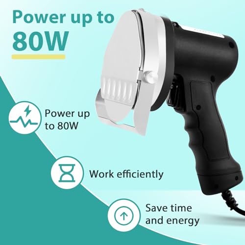 YJINGRUI Electric Kebab Slicer 80W Handheld Doner Kebab Shawarma Knife - Adjustable 0.5-8mm Thickness Electric Meat Cutter for Home, Roast Meat Shops, Restaurants & Barbecue Parties - Image 5