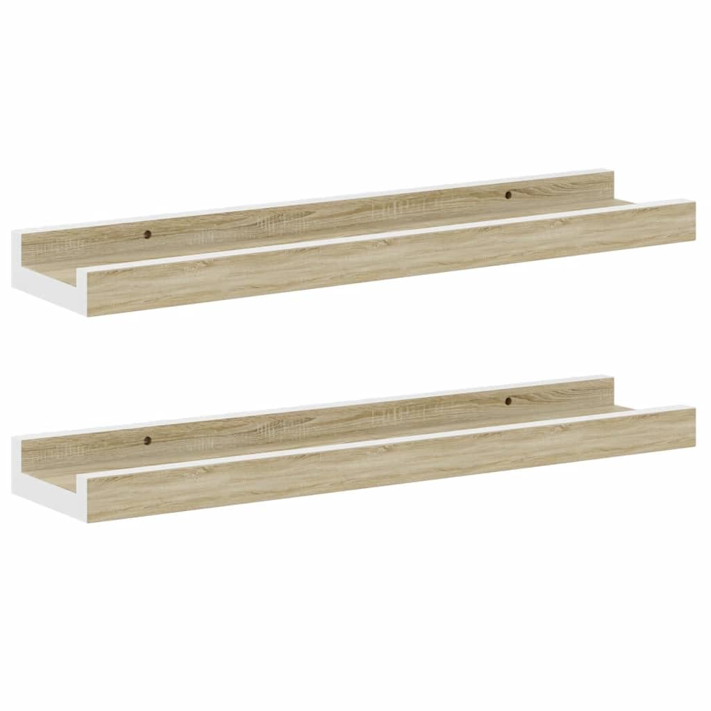 Étagères flottantes haut de gamme en MDF blanc et chêne design épuré