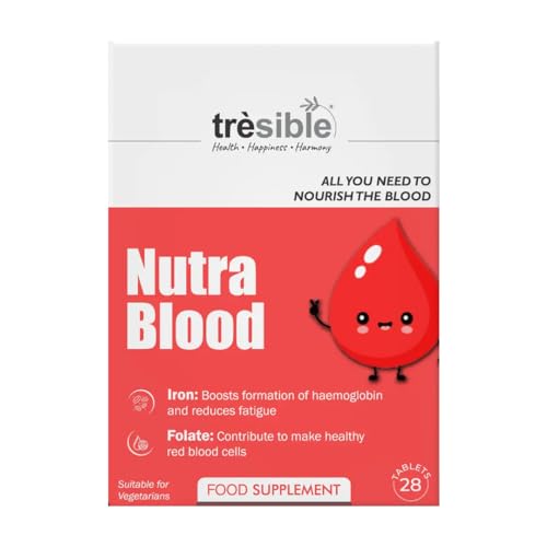 Trèsible Blood Nutrient Blend | Nutra Blood 28 Tablets | Optimal Energy & Blood Health | Ferrous Fumarate, Vitamin C, Copper | Vegetarian, Gluten Free, Halal | No Synthetic Binders or Coating