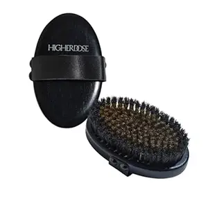 HigherDOSE Supercharge Body Brush Exfoliator - Lymphatic Drainage Dry Brush to Accelerate Drainage of Toxins & Fat with Ion-Charged Copper Bristles - Helps to Reduce Cellulite & Soften Skin