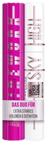 Bundle of Maybelline New York Schwarze Lash Sensational Firework Mascara, Very Black, 10 ml + Maybelline New York Sky High Primer für Wimperntusche, Lash Sensational, Schwarz, 1 x 7,7 ml
