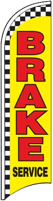 4 Less Co BRAKE SERVICE Windless Swooper Flag Feather Banner Sign 2.5x11.5 ft Tall (Flag Only) yb