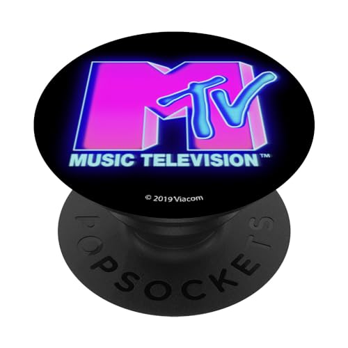 MTV Music Television Neon Glow Logo PopSockets PopGrip Adesivo
