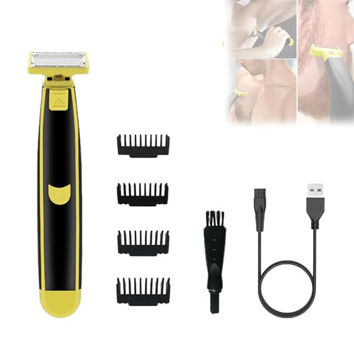 Rasoio da uomo per il corpo, rasoio elettrico da uomo, per lavare tutto il corpo, doppia rasatura bagnata e asciutta, kit USB per la toelettatura degli uomini, rasoio per il corpo, rasoio rotante per