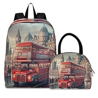 London Red Bus School Bags Cooler Backpack Waterproof, Girls Backpacks Elementary