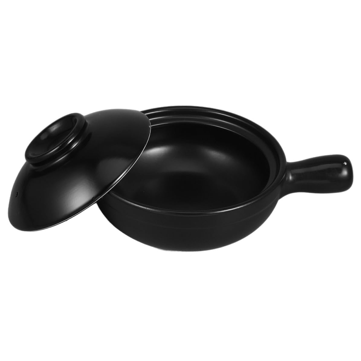 Olla de barro de diseño tradicional Tofficu negra de 600ml alta calidad