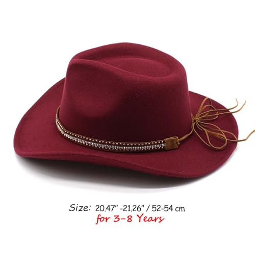 Western Cowboy Hat for Toddler Boys Girls Wide Brim Kids 3-8T Cowgirls Cowboys Felt Fedora Hats2