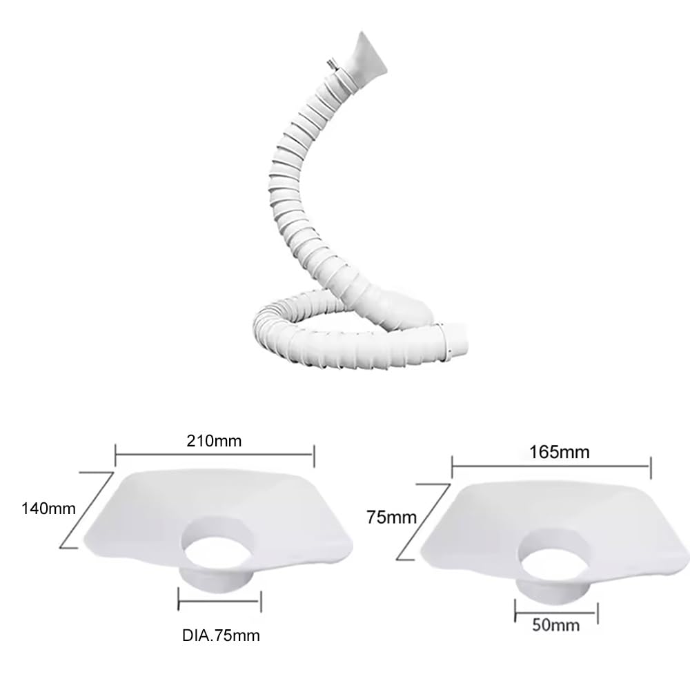 Bras d'aspiration réglable, Tuyau D'échappement De Fumées Soudage POM, Bras D'extraction Fumée En Forme Bambou, 50 Mm, 75, 80-200 Cm, Capot Carré Blanc(Dia. 75mm,100)