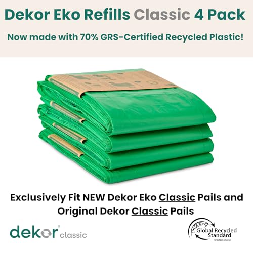 image for Diaper Dekor CLASSIC Diaper Pail Refills | 4 Count Unscented | Exclusi