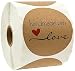 3" Inch Round Natural Kraft Handmade with Love Stickers / 500 Labels per roll