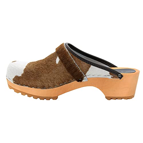 Image of Bjork Maja Wood Open Back Leather Clogs