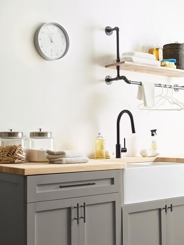 Image of Amerock 8-13 /16 inch Bar Pulls Matte Black Drawer Pull | 8-13 /16 inch (224mm) Center-to-Center Mounting Distance and 11-3 /16 inch Overall Length, Durable Carbon Steel Cabinet Hardware