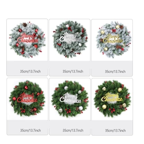 Couronne de Noël pour porte extérieure et maison lot de 2 - 6
