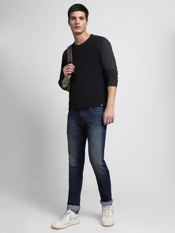 Image of Dennis Lingo Men's Cotton Crew Neck Tshirt, Regular Fit Long Sleeve