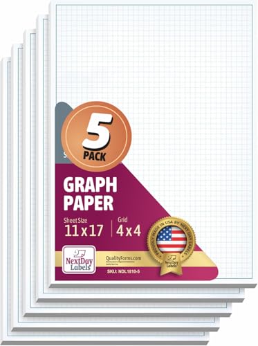 Graph paper pad for blueprint drawings, 11x17, quadrille grid