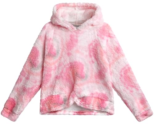 Image of RBX Girls Active Pants Set 2 Piece Sherpa Sweatshirt & Leggings (7-12) | Cozy Sherpa Fleece Fabric, Curved Twist-Front Hem, Elastic Stretch Leggings Waistband, Coordinated Two-Tone