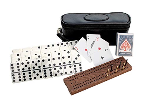 Alex Cramer The Perfect Traveler Classic Domino Set With Leather-Look Travel Case And A Deck Of Miniature Playing Cards (Domino Set) #TOP1