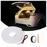 Auto Kofferraumbeleuchtung Led,Dynamische Fließender Kofferraum-lichtstreife,4 M wasserdichte, hochtemperaturbeständige Flexible Led Kofferraum Lichtstreifen Auto,Pickups,Warmweiß Licht