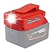 Convertitore adattatore per batteria Milwaukee M18 agli ioni di litio con clip per cintura e doppio caricatore USB e connettore DC da 12 V e luce LED da 3 W