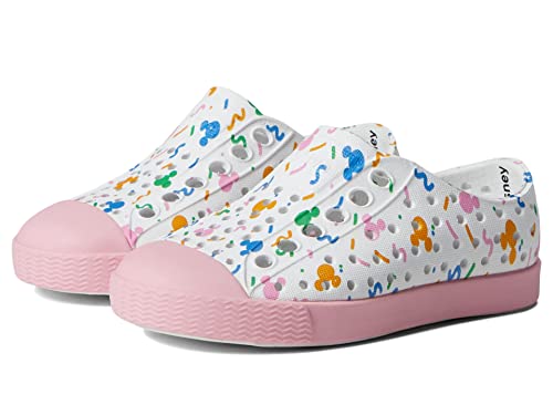 Native Shoes Kids Jefferson Disney Print Toddlers’ Slip-On Shoes – All-Over Perforation – Slide-On Design Shell White/Princess Pink/Pastel Rad Confetti 10 Toddler M #TOP8