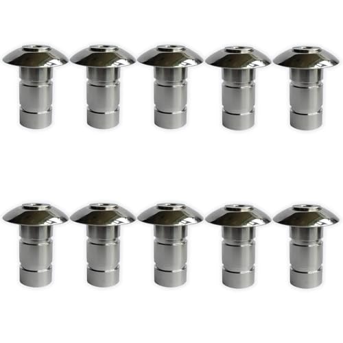 WZKO 304 Stainless Steel Pool Cover Anchors Pool Safety Cover Threaded Insert Screw Bolt with Collar for Pool Cover 10 Pack