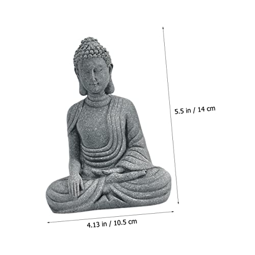 Veemoon 4Pcs Buddha Statue Ornament Outdoor Statues Office Decorations Desktop Decor Buddah Gift Outdoor Garden Decor Tabletop Decor Statue Display Sandstone Chinese Style Layout Decor #TOP4