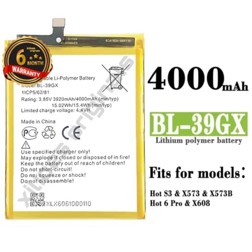 Image of BL-39GX Battery for Infinix Hot S3 X573 / X573B Hot 6 pro & X608 (4000mAh) Battery with 6 Month Warranty** (V107)