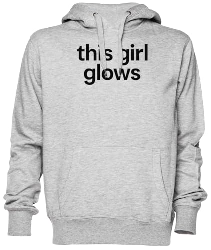 Sweat à capuche gris unisexe This Girl Glows en jersey confortable pour homme et femme