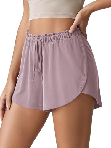 Image of ODODOS Modal Soft Lounge Shorts for Women Drawstring High Waist Casual Sleepwear Lightweight Cozy Pajama Bottom