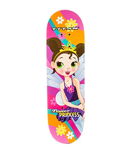 TITAN Flower Princess Complete Skateboard for Girls (8+ Ages), 28-Inch, Pink