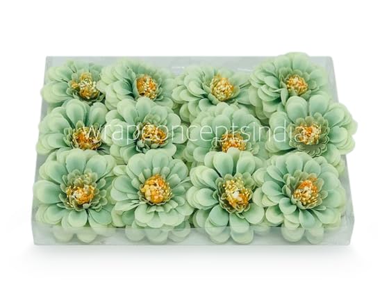 Image of WRAP Concepts Artificial Dahlia Flower Head for Home Decoration and Craft (Pistachio Green)