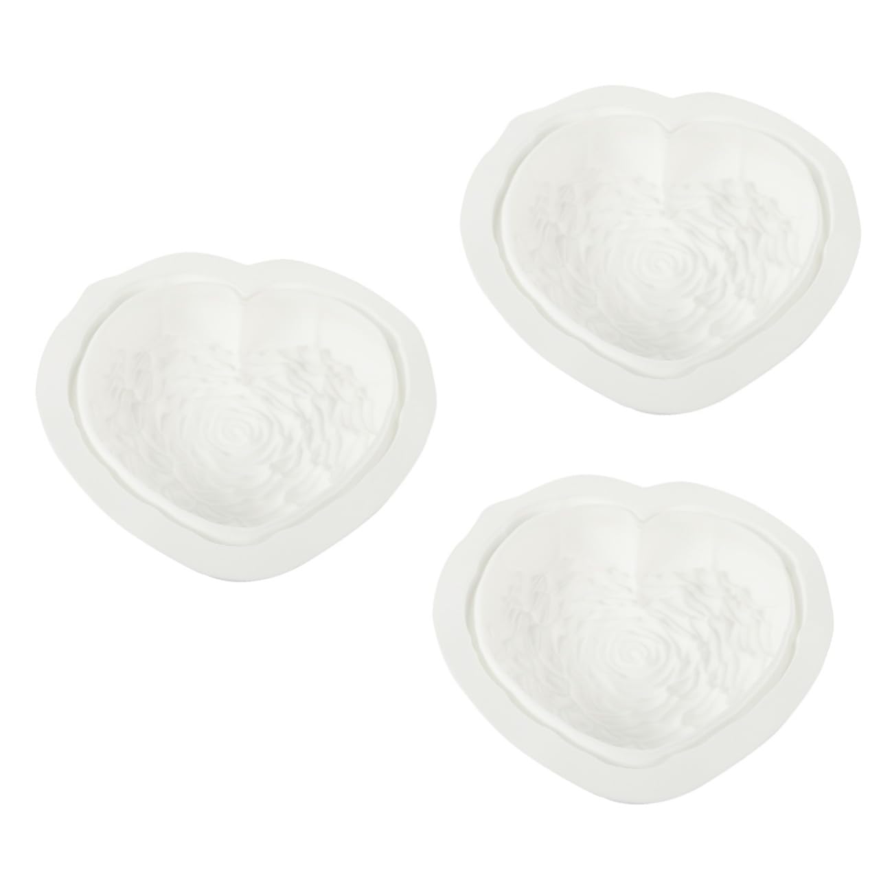 3 Piezas amor rosa molde moldes para pasteles en forma de corazon conformado molde de fondant en forma de corazón molde de pastel para hornear gel de sílice