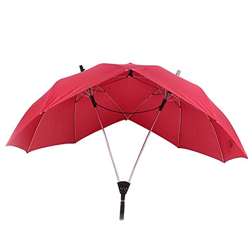 TIREOW Paar Regenschirm, Kreativ Mode Zweipoliger Sonnenschirm, J-griff / Gerader, Langstieliger, Winddichter, Wasserdichter Zwei-personen Reiseschirm Für Auto Und Außenbereich, Ein Knopf Schalter (E)