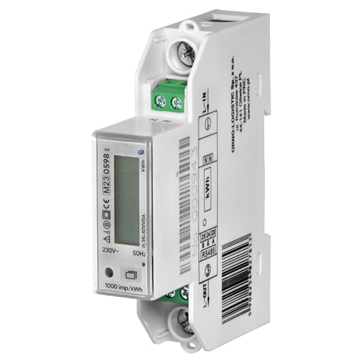 Miratic Contador Electrico - Medidor de Consumo Electrico Monofásico 100A Multitarifa puerto RS-485 MID 1 Módulo DIN TH-35mm, Adecuados para Paneles Fotovoltaicos