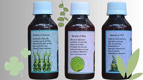 City Greens Concentrated Growth Booster 100% Water Soluble 300 Ml Liquid Nutrient (Seaweed, Humic & Fulvic Acid, Silica) With Live Organic Growth Boosters/Promoter For Plants -100Ml Each Bottle.